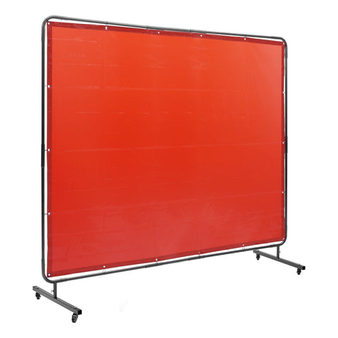 Darrahopens Occasions > Wedding Accessories > Wedding Favours VEVOR Welding Screen with Frame, 6' x 8' Welding Curtain Screen, Flame-Resistant Vinyl Welding Protection Screen on 4 Swivel Wheels (2 Lockable), Moveable & Professional for Workshop/Industrial, Red
