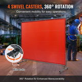 Darrahopens Occasions > Wedding Accessories > Wedding Favours VEVOR Welding Screen with Frame, 6' x 8' Welding Curtain Screen, Flame-Resistant Vinyl Welding Protection Screen on 4 Swivel Wheels (2 Lockable), Moveable & Professional for Workshop/Industrial, Red