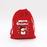 Darrahopens Occasions > Wrapping Paper & Gift Bags > Gift Bags 2-Pack Luxury Red Velvet Snowman Christmas Gift Bag(13x18CM) - Festive Drawstring Storage Bag for Candy, Gifts & Apple Packaging