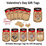 Darrahopens Occasions > Wrapping Paper & Gift Bags > Gift Bags 20PCS Valentine's Day Drift Bottle Shaped Gift Card Set - Premium Coated Paper Greeting Card for Family / School Exchanges and Party Favors