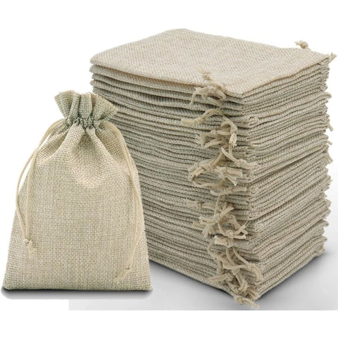 Darrahopens Occasions > Wrapping Paper & Gift Bags > Gift Bags 30pcs Yellow Jute Drawstring Bags 10x15cm, Linen Packaging Jewelry Gift Bags