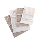 Darrahopens Occasions > Wrapping Paper & Gift Bags > Gift Bags Brownish-gray 10 Pack Linen Canvas Drawstring Gift Bags with Lace Trim and Mesh Window 13x18cm Versatile Pouches for Wedding Favours and Home Storage in Australia