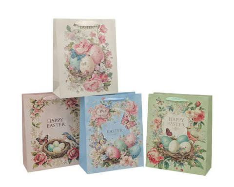 Darrahopens Occasions > Wrapping Paper & Gift Bags > Gift Bags Bulk 24 Elegant Vintage Easter Bag Xlrg 31x42x12cm 2 Asst In Australia - Darrahopens
