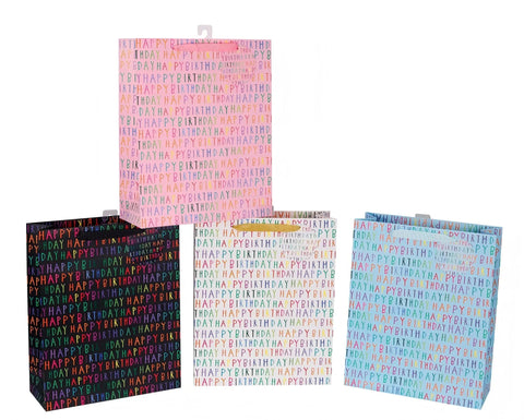 Darrahopens Occasions > Wrapping Paper & Gift Bags > Gift Bags Bulk 24 Everyday Birthday Gift Bag Xlrg 42x31x12cm 4 Asst In Australia - Darrahopens