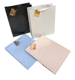 Darrahopens Occasions > Wrapping Paper & Gift Bags > Gift Bags bulk 24 Large Foil Stripe Gift Bag Assort 32cm