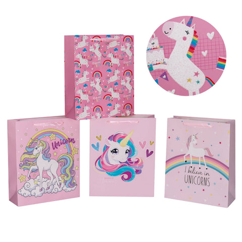 Darrahopens Occasions > Wrapping Paper & Gift Bags > Gift Bags bulk 24 Medium Unicorn Dreams Gift Bag Assort 18x24cm