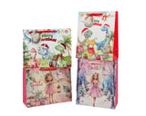 Darrahopens Occasions > Wrapping Paper & Gift Bags > Gift Bags Bulk 48 Fairy & Dinosaur Xmas Bag Glitter Med 23x18x10cm 4 Asst In Australia - Darrahopens