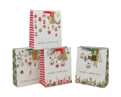 Darrahopens Occasions > Wrapping Paper & Gift Bags > Gift Bags Bulk 48 Rich Foiled Traditional Xmas Bag Btl 36x12x10cm 4 Asst In Australia - Darrahopens