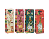 Darrahopens Occasions > Wrapping Paper & Gift Bags > Gift Bags Bulk 48 Xmas Cheers Bottle Bag Foiled 36x12x10cm 4 Asst In Australia - Darrahopens