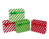 Darrahopens Occasions > Wrapping Paper & Gift Bags > Gift Bags bulk 48 Xxlarge Red & Green Dots Stripes Gift Bag Assorted 53cm