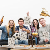 Darrahopens Occasions > Wrapping Paper & Gift Bags > Gift Bags Football Party Paper Bags - Pack of 12 - Football Goodie Bags with Handles - Football Gift Bags for Football Theme Party Supplies (White - 21*15*8cm)