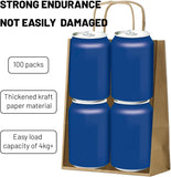 Darrahopens Occasions > Wrapping Paper & Gift Bags > Gift Bags Gift Bags 8.25"X5.9 "X3.15" 100pcs Brown Kraft Paper Bag with Handles for Small Business Christmas Bulk, Wedding, Party Favor, Shopping, Lunch, Halloween Trick-or-Treat Bags