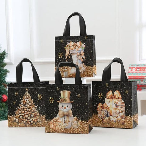Darrahopens Occasions > Wrapping Paper & Gift Bags > Gift Bags Gift Bags - Packaging Bags - Christmas Gift Bags - Foldable Laminated Waterproof Bags - Black - Candy Packaging Bags - Christmas Gift Bags - 23*22*11cm