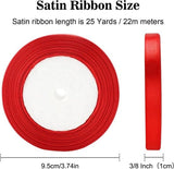 Darrahopens Occasions > Wrapping Paper & Gift Bags > Gift Bags Gift Wrap - 22m Long Red Satin Ribbon - 10mm Wide - Suitable for Gift Wrapping, Valentine's Day Decorations, Heavy Fabrics - Handmade and Wedding Decorations