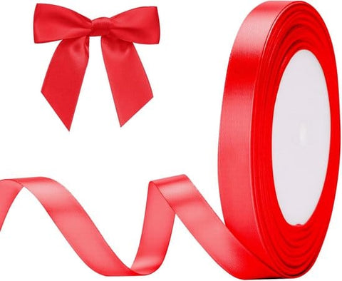 Darrahopens Occasions > Wrapping Paper & Gift Bags > Gift Bags Gift Wrap - 22m Long Red Satin Ribbon - 10mm Wide - Suitable for Gift Wrapping, Valentine's Day Decorations, Heavy Fabrics - Handmade and Wedding Decorations