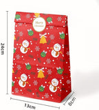 Darrahopens Occasions > Wrapping Paper & Gift Bags > Gift Bags Paper Gift Bags – Christmas Gift Bags – 24 Count Christmas Gift Bags – Kraft Paper Christmas Bags with Festive Designs – Perfect for Small Presents, Sweets & Party Favors – With Stickers for Easy Sealing