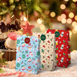 Darrahopens Occasions > Wrapping Paper & Gift Bags > Gift Bags Paper Gift Bags – Christmas Gift Bags – 24 Count Christmas Gift Bags – Kraft Paper Christmas Bags with Festive Designs – Perfect for Small Presents, Sweets & Party Favors – With Stickers for Easy Sealing