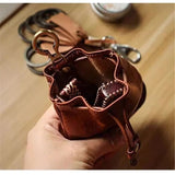 Darrahopens Occasions > Wrapping Paper & Gift Bags > Gift Bags Simple Retro Storage Bag New Leather Drawstring Coin Purse Small Purses Wallets for Women Man Leather Coin Pouch Change Purse Mini Coin Purse Keychain Wallet Mens Coin Pouch (Brown)