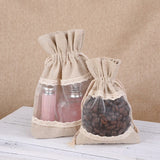 Darrahopens Occasions > Wrapping Paper & Gift Bags > Gift Bags White 10 Pack Linen Canvas Drawstring Gift Bags with Lace Trim and Mesh Window 13x18cm Versatile Pouches for Wedding Favours and Home Storage in Australia