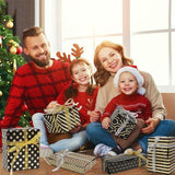 Darrahopens Occasions > Wrapping Paper & Gift Bags > Gift Bags Wrapping Paper Set - 6 Rolls Gold & Black Christmas - Includes Ribbon & Stickers - 43x300 cm Per Roll