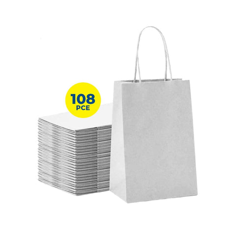 Darrahopens Occasions > Wrapping Paper & Gift Bags Party Central 108PCE Gift/Craft Paper Bags White Reusable 15 x 21cm