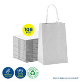 Darrahopens Occasions > Wrapping Paper & Gift Bags Party Central 108PCE Gift/Craft Paper Bags White Reusable 15 x 21cm