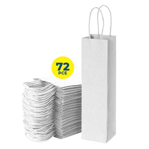 Darrahopens Occasions > Wrapping Paper & Gift Bags Party Central 72PCE Gift/Craft Paper Bottle Bags White Reusable 12 x 35cm