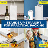 Darrahopens Occasions > Wrapping Paper & Gift Bags Party Central 72PCE Gift/Craft Paper Bottle Bags White Reusable 12 x 35cm