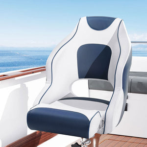Darrahopens Outdoor > Boating Seamanship Captain Bucket Boat Seats Helm Chair Flip Up Bolster Swivel Foam Blue