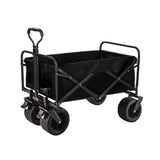 Darrahopens Outdoor > Camping 1PC Foldable Shopping Cart ( Black ), Heavy Duty Collapsible Wagon with All-Terrain 10cm Wheels, Load 150kg, Portable 160 Liter Large Capacity Beach Wagon, Camping, Garden, Beach Day, Picnics, Shopping, Outdoor Grocery Cart with Adjustable Handle