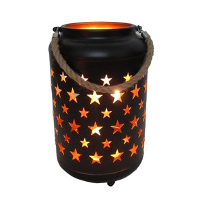 Darrahopens Outdoor > Camping 25cm Metal LED Lantern Light w Rope Hanger Star Design Lamp - Large
