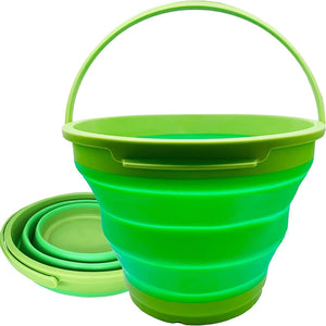 Darrahopens Outdoor > Camping 7 Litre Foldable Collapsible Silicone Bucket for Home/Hiking/Camping/Fishing - Green
