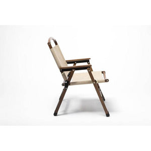 Darrahopens Outdoor > Camping Bamboo Canvas Foldable Outdoor Camping Chair Wooden Travel Picnic Park - Khaki/Beige