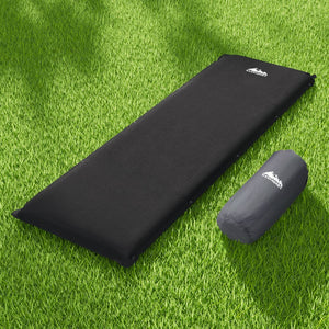 Darrahopens Outdoor > Camping Weisshorn Self Inflating Mattress 9.5CM Camping Sleeping Air Bed Single Black