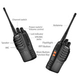 Darrahopens Outdoor > Others 2PCS Radios Walkie Talkie BF-888S UHF 400-470MHz 5W 16CH Portable Two-Way Radio