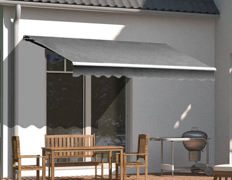 darrahopens Outdoor > Others Motorised Outdoor Folding Arm Awning Retractable Sunshade Canopy Grey 4.0m x 3.0m