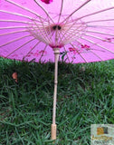 Darrahopens Outdoor > Others PARASOL UMBRELLA Chinese Japanese Bamboo Flower Pattern Fabric 80cm Diameter - Light Pink