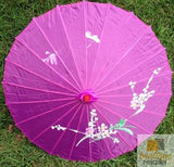 Darrahopens Outdoor > Others PARASOL UMBRELLA Chinese Japanese Bamboo Flower Pattern Fabric 80cm Diameter - Purple