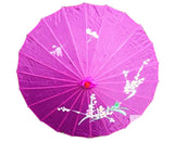Darrahopens Outdoor > Others PARASOL UMBRELLA Chinese Japanese Bamboo Flower Pattern Fabric 80cm Diameter - Purple