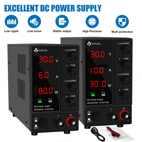 Darrahopens Outdoor > Power Supply 30V 6A DC Bench Power Supply Precision Variable 4 Digital Adjustable Lab Test AU