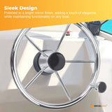 Darrahopens Outdoor Recreation > Boating > Boating Accessories 13.5" Boat Stainless Steel Steering Wheel - 5 Spoke with Knob For 3/4" Shaft