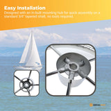 Darrahopens Outdoor Recreation > Boating > Boating Accessories 13.5" Boat Stainless Steel Steering Wheel - 5 Spoke with Knob For 3/4" Shaft