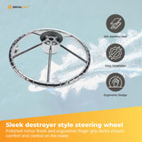 Darrahopens Outdoor Recreation > Boating > Boating Accessories 13.5" Boat Stainless Steel Steering Wheel - 5 Spoke with Knob For 3/4" Shaft