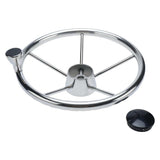 Darrahopens Outdoor Recreation > Boating > Boating Accessories 13.5" Boat Stainless Steel Steering Wheel - 5 Spoke with Knob For 3/4" Shaft