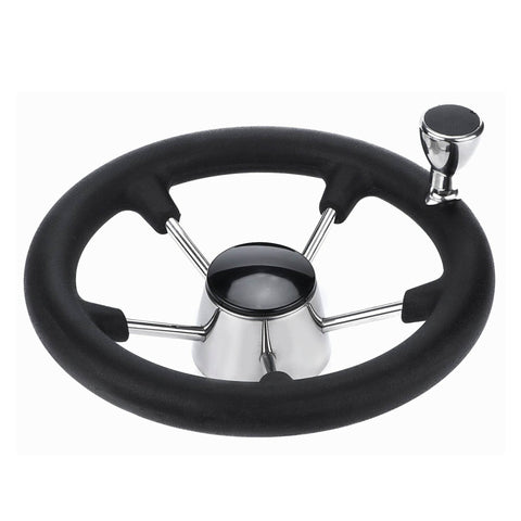 Darrahopens Outdoor Recreation > Boating > Boating Accessories 13.5" Boat Steering Wheel With Grip Cover - Stainless Steel 3/4" 5 Spoke With Knob