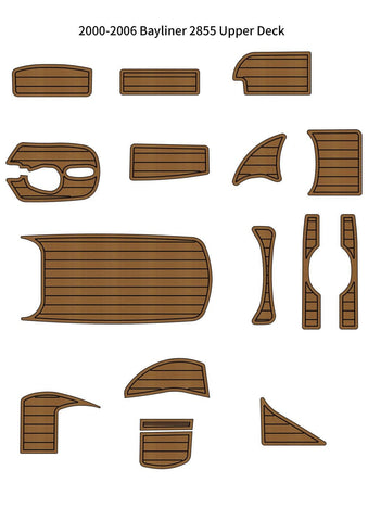 Darrahopens Outdoor Recreation > Boating > Boating Accessories 2000-2006 Bayliner 2855 Upper Deck Pads Boat EVA Foam Faux Teak Deck Floor Mat SeaDek MarineMat Gatorstep Style Self Adhesive