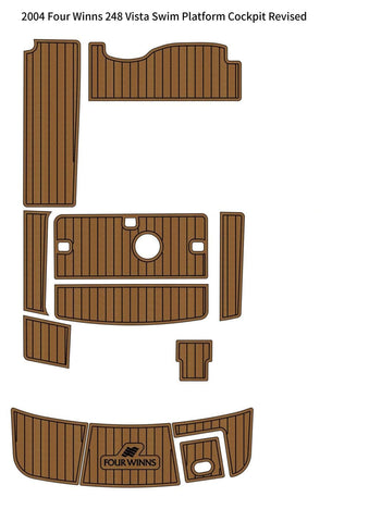 Darrahopens Outdoor Recreation > Boating > Boating Accessories 2004 Four Winns 248 Vista Swim Platform Cockpit Boat EVA Teak Deck Floor Pad Mat SeaDek MarineMat Gatorstep Style Self Adhesive