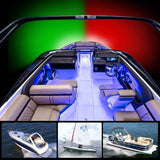 Darrahopens Outdoor Recreation > Boating > Boating Accessories 2pcs LED Boat Navigation Light Red and Green LED Marine Navigation Light Boat Bow Light for Pontoon and Small Boat (Silver)