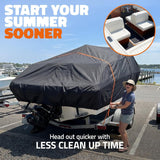 Darrahopens Outdoor Recreation > Boating > Boating Accessories 600D Heavy Duty Waterproof Boat Cover, Black, 19-21FT, 820*530cm In Australia - Darrahopens