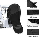 600D Oxford Cloth Outboard Motor Cover, Waterproof UV Resistant Boat Engine Protective Cover for Yacht Fishing Boat（6-15HP）